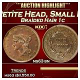 1843 Petite Head, Small Letters Braided Hair Large