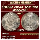 1889-p Morgan Dollar Near Top Pop $1 ms67+ SEGS