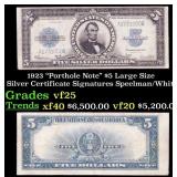 1923 $5 Large Size Silver Certificate "Porthole No