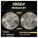 1902-p Morgan Dollar $1 Grades ms64+