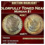 1882-p Morgan Dollar Colorfully Toned Near Top Pop