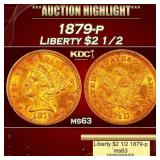 1879-p Gold Liberty Quarter Eagle $2 1/2 ms63 USCG