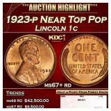 1923-p Lincoln Cent Near Top Pop 1c ms67+ rd SEGS
