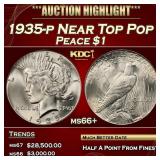 1935-p Peace Dollar Near Top Pop $1 ms66+ SEGS