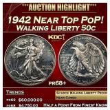 1942 Proof Walking Liberty Half Dollar Near Top Po