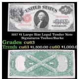 1891 $1 Treasury Note Edwin M Stanton Grades Selec
