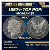 1887-p Morgan Dollar TOP POP! $1 ms67 dmpl SEGS