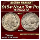 1915-p Buffalo Nickel Near Top Pop! 5c ms67 SEGS