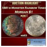 PCGS 1881-s Morgan Dollar Monster Rainbow Toned $1