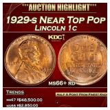 1929-s Lincoln Cent Near Top Pop 1c ms66+ rd SEGS