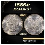 1886-p Morgan Dollar $1 Grades ms64+
