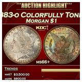 1883-o Morgan Dollar Colorfully Toned  $1 ms66+ SE