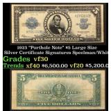 1923 $5 Large Size Silver Certificate "Porthole No