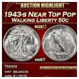 1943-s Walking Liberty Half Dollar Near Top Pop 50