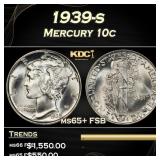 1939-s Mercury Dime 10c ms65+ FSB SEGS