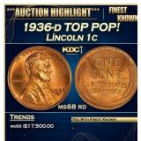 1936-d Lincoln Cent TOP POP! 1c ms68 rd SEGS