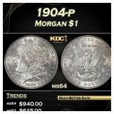 1904-p Morgan Dollar $1 Grades ms64