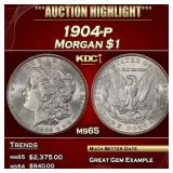 1904-p Morgan Dollar $1 ms65 SEGS