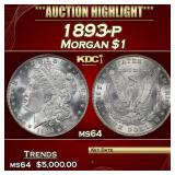 1893-p Morgan Dollar $1 ms64 SEGS