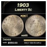 1903 Liberty Nickel 5c Grades ms65