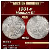 1901-p Morgan Dollar $1 ms62 USCG