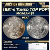 1881-s Morgan Dollar Toned TOP POP! $1 ms69 SEGS