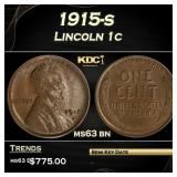 1915-s Lincoln Cent 1c Grades ms63 bn