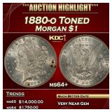 1880-o Morgan Dollar Toned $1 ms64+ SEGS