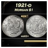 1921-d Morgan Dollar $1 Grades ms63+