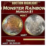 1881-s Morgan Dollar Monster Rainbow Toned $1 ms67