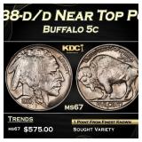 1938-d/d Buffalo Nickel Near Top Pop 5c ms67 SEGS