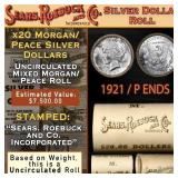 20 Mixed Morgan/Peace Unc SEARS Dollar $1 Roll 192