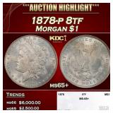 1878-p 8tf Morgan Dollar $1 ms65+ SEGS