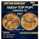 1920-p Lincoln Cent TOP POP! 1c ms67+ rd SEGS