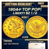 1904-p Gold Liberty Quarter Eagle TOP POP! $2 1/2