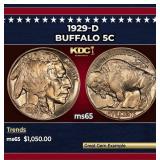 1929-d Buffalo Nickel 5c ms65 SEGS