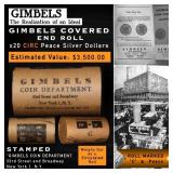 Peace Silver Dollar GIMBLES Roll Circ C 20 Coin