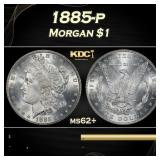 1885-p Morgan Dollar $1 Grades ms62+