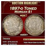 1897-o Morgan Dollar Toned $1 ms64+ SEGS