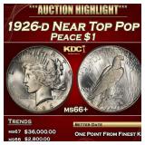 1926-d Peace Dollar Near Top Pop $1 ms66+ SEGS