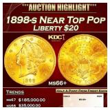 1898-s Gold Liberty Double Eagle Near Top Pop $20