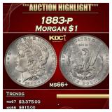 1883-p Morgan Dollar $1 ms66+ SEGS