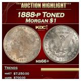 1888-p Morgan Dollar Toned $1 ms66+ SEGS