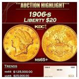 1906-s Gold Liberty Double Eagle $20 ms65+ SEGS