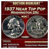 1937 Proof Washington Quarter Near Top Pop 25c pr6