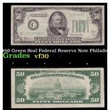 1934 $50 Green Seal Federal Reserve Note Philadelp