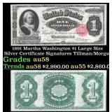 1891 $1 large size Silver Certificate Martha Washi