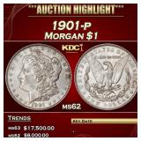 1901-p Morgan Dollar $1 ms62 USCG