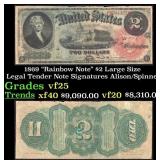 1869 $2 Large Size Legal Tender Note "Rainbow Note