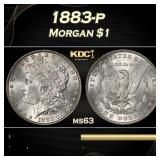 1883-p Morgan Dollar $1 Grades ms63